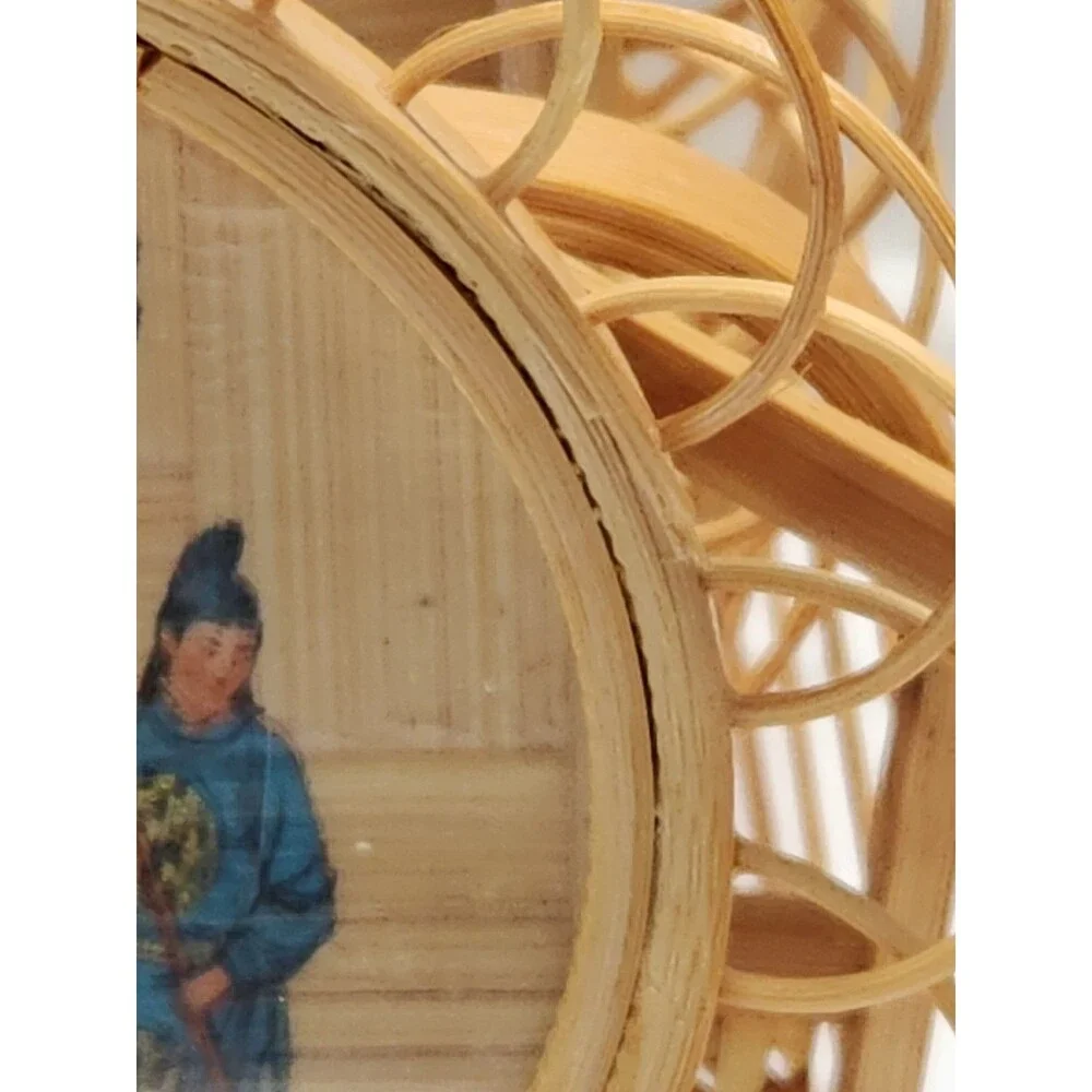 Geisha Ladies Woven Bamboo Coasters Set Of 6 With Carrier